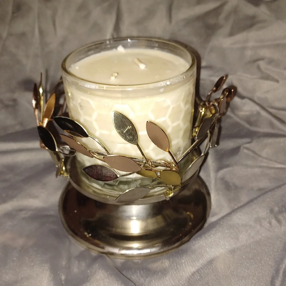 *HP* PartyLite Shimmering Leaves Pedestal Candle Holder - Picture 5 of 14